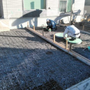 香川県高松市K様邸新築外構　土間コンクリート打設準備